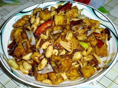 豆腐的几种家常菜3--宫爆豆腐