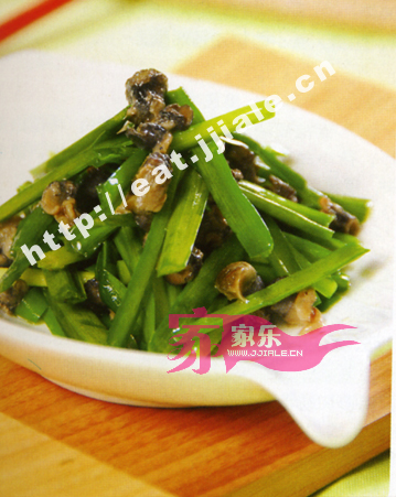 田螺炒韭菜的做法